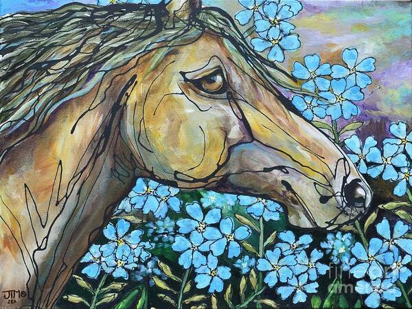 Horse Poster featuring the painting Don't Forget Me by Jonelle T McCoy