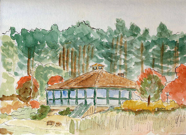 Autumn Poster featuring the painting Dorrs Pondhouse by Linda Feinberg