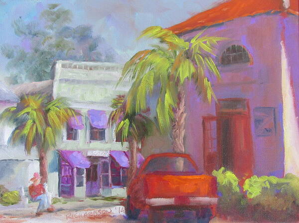 Apalachicola Poster featuring the painting Downtown Books Four PM by Susan Richardson