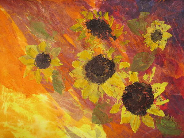 Floral Poster featuring the painting Dreaming Sunflowers by Melanie Stanton