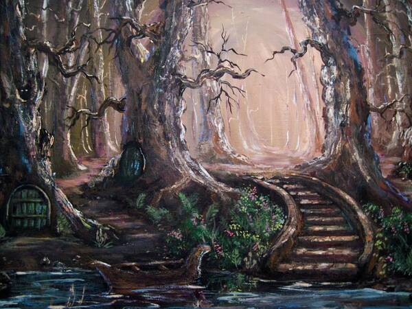 Landscape Poster featuring the painting Druid walk by Megan Walsh