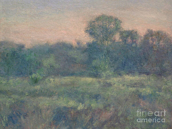 Meadow Poster featuring the painting Dusk on the Meadow by Gregory Arnett