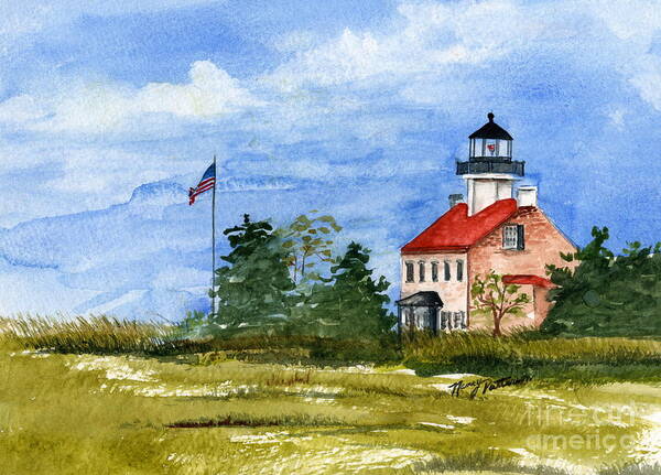 East Point Lighthouse Poster featuring the painting East Point In The Spring by Nancy Patterson