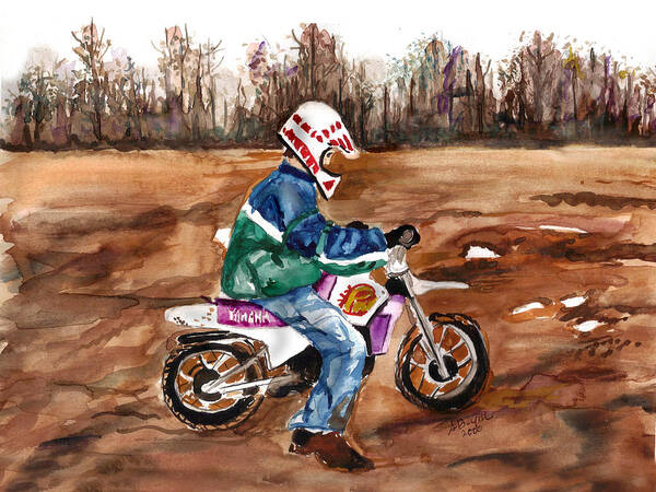 Yamaha Poster featuring the painting Easy Rider by Clara Sue Beym