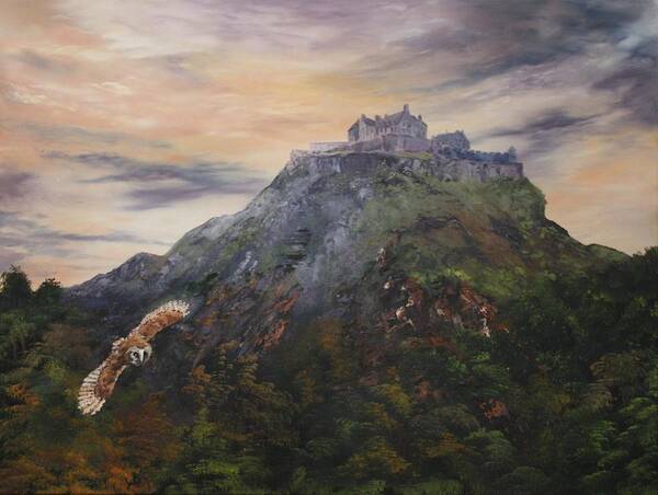 Edinburgh Castle Poster featuring the painting Edinburgh Castle Scotland by Jean Walker