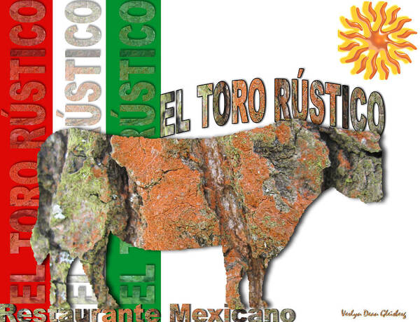 El Toro Rustico Poster featuring the digital art El Toro Rustico by Craig A Christiansen