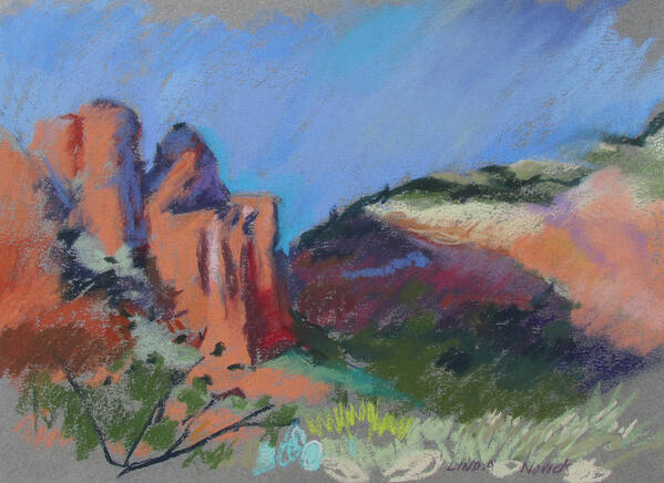 Sedona Poster featuring the painting Encroaching Shadows by Linda Novick