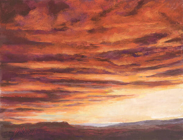 Sunrise Poster featuring the pastel End of a Day by Billie Colson