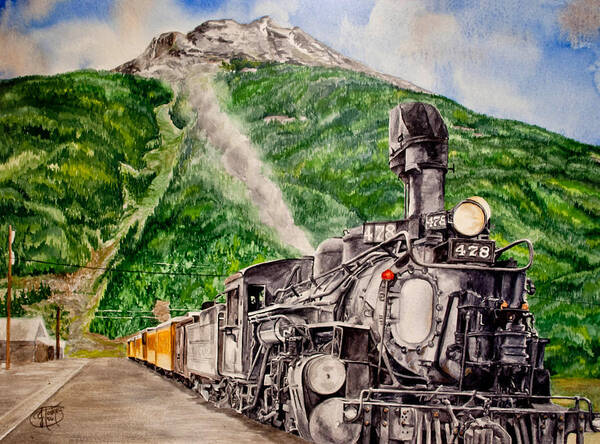 Steam Engine Poster featuring the painting Engine 478 by Jessica Tookey