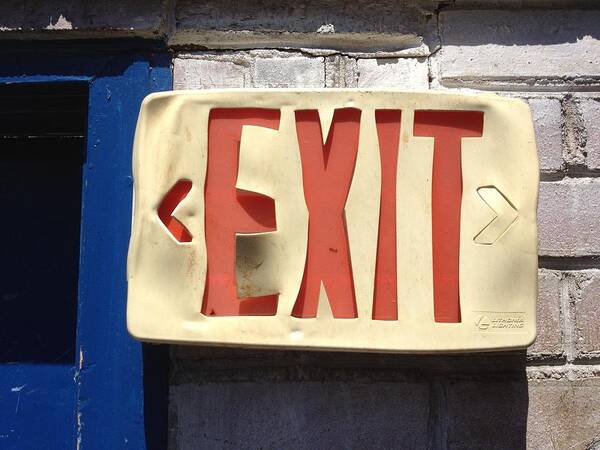 Exit Sign Poster featuring the photograph Enter Here by Scott Collin