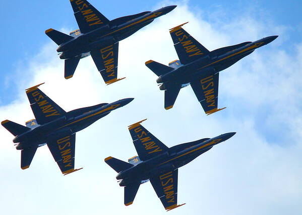 F18 Poster featuring the photograph F-18 Blue Angels by Saya Studios