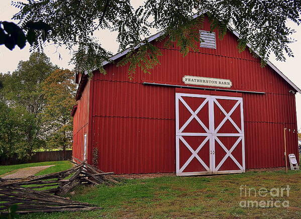 Featherstone Poster featuring the photograph Featherstone Red Barn by Amy Lucid