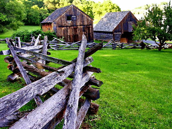 Bethlehem Pa Poster featuring the photograph Fences at Burnside Plantation Bethlehem PA by Jacqueline M Lewis