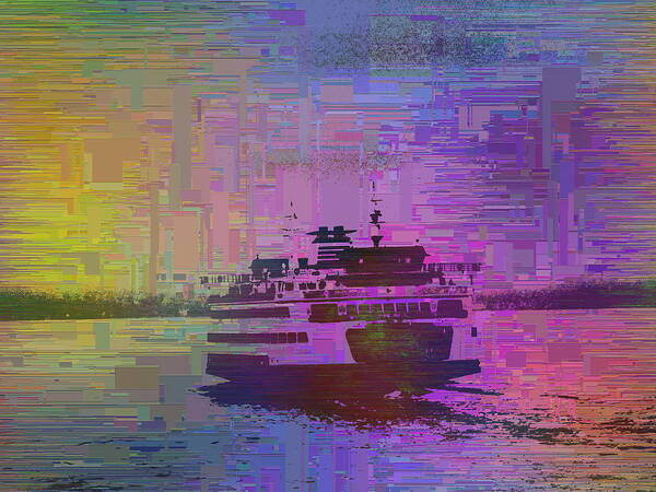 Abstract Poster featuring the digital art Ferry Cubed 1 by Tim Allen