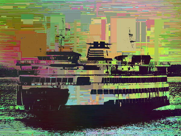 Abstract Poster featuring the digital art Ferry Cubed 2 by Tim Allen