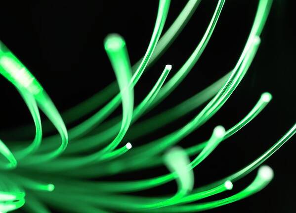 Communication Poster featuring the photograph Fiber Optics by Tek Image/science Photo Library