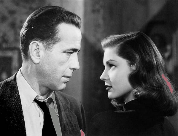 Film Noir Publicity Photo Bogart And Bacall The Big Sleep 1945-46 Poster featuring the photograph Film Noir publicity photo Bogart and Bacall The Big Sleep 1945-46 by David Lee Guss