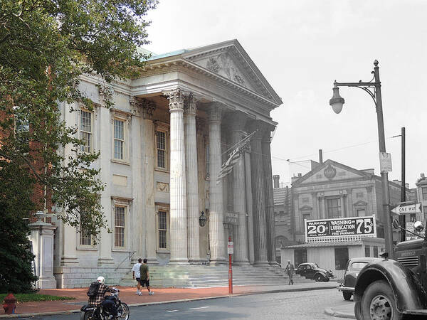 Philadelphia Poster featuring the photograph First Bank of the United States by Eric Nagy
