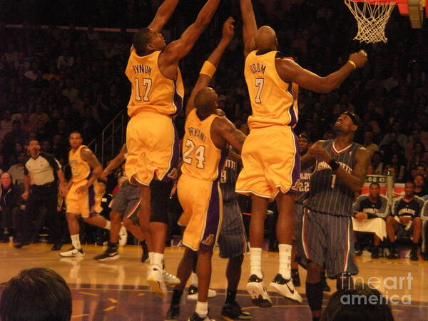 Lakers Poster featuring the photograph First Row by Jillyin Calhoun