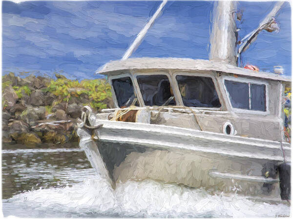 Fishermans Prayer Poster featuring the painting Fisherman's Prayer - West Coast Art by Jordan Blackstone