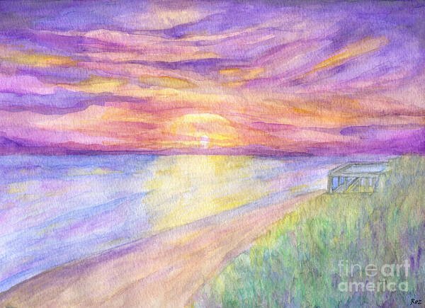 Flagler Beach Sunrise Poster featuring the painting Flagler Beach Sunrise by Classic Visions Gallery