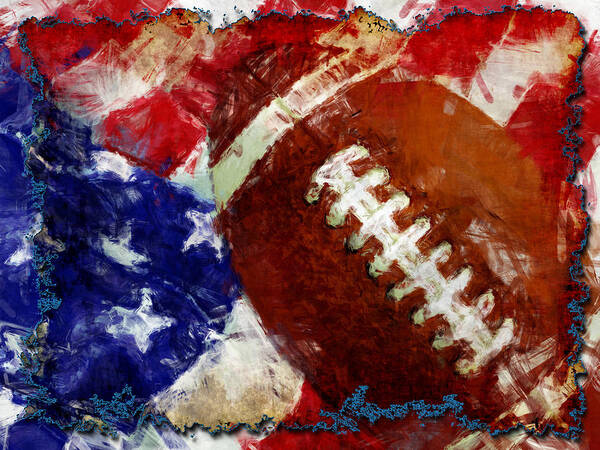 Football Poster featuring the digital art Football USA by David G Paul
