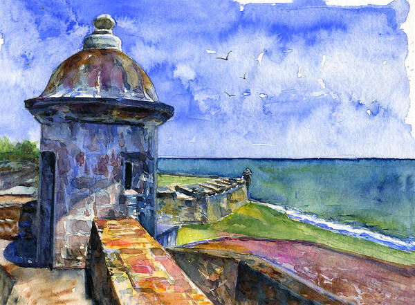 Fort Poster featuring the painting Fort San Juan Puerto Rico by John D Benson