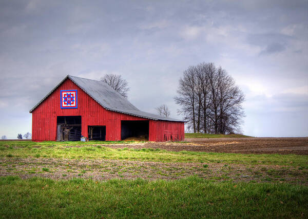 Barn Poster featuring the photograph Four Corners Quilt Barn by Cricket Hackmann