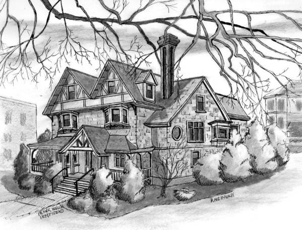 Paul Meinerth Artist Poster featuring the drawing Frank Welch Home by Paul Meinerth