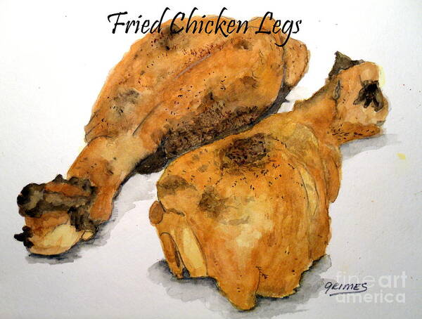 Chicken Poster featuring the painting Fried Chicken Legs by Carol Grimes
