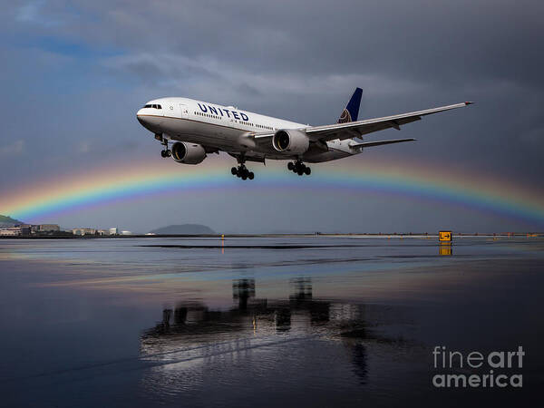 Rainbow Poster featuring the photograph Friendly Skies by Alex Esguerra