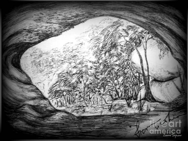 Trees Poster featuring the drawing From Within 1 by Leanne Seymour