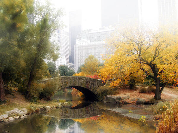 New York Poster featuring the photograph Gapstow in the mist by Jessica Jenney