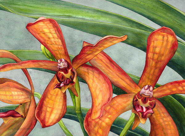 Orchid Poster featuring the painting Gayety by Lynda Hoffman-Snodgrass