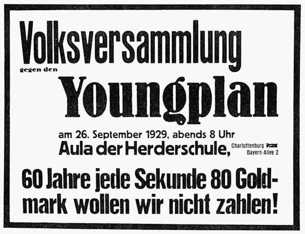1930 Poster featuring the photograph Germany: Young Plan, 1929 by Granger