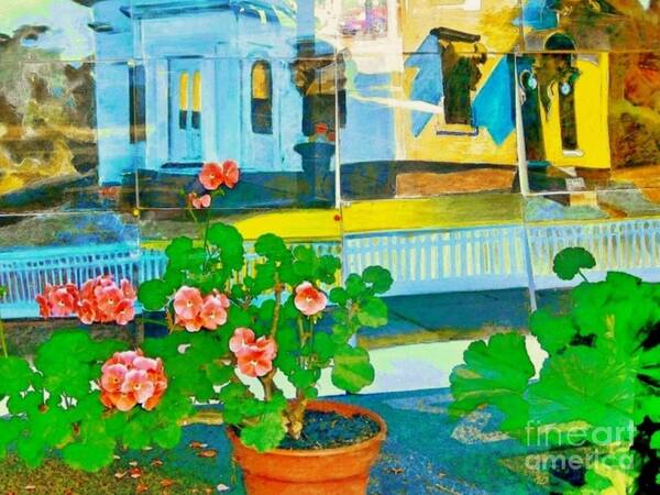 Sharkcrossing Poster featuring the painting H Gloucester Art Gallery Window - Horizontal by Lyn Voytershark