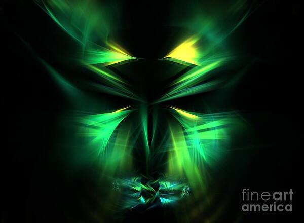 Apophysis Poster featuring the digital art Green Man by Kim Sy Ok