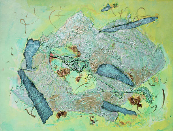 Abstract Painting Poster featuring the painting Green of the Earth Plane by Asha Carolyn Young