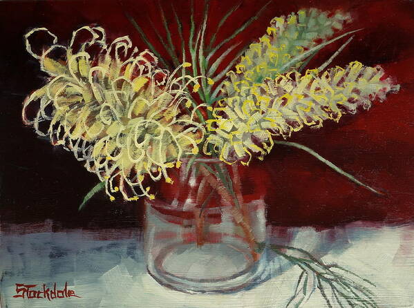 Grevillea Poster featuring the painting Grevillea Still Life by Margaret Stockdale