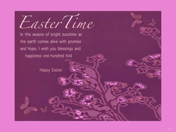 Happy Easter Card Poster featuring the photograph Happy Easter Poem Card by Debra   Vatalaro