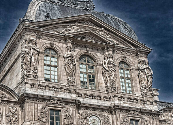 Paris Poster featuring the digital art Having fun at the Louvre Paris by Bruce McFarland