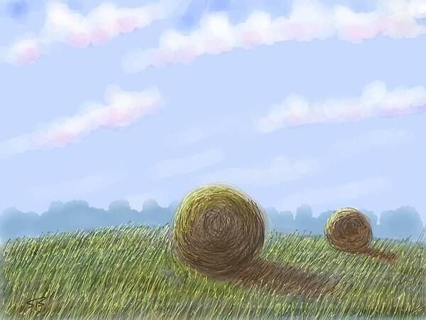 Hay Poster featuring the digital art Hey I See Hay by Stacy C Bottoms