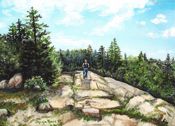 Acadia Poster featuring the painting Hiking in Maine by Shana Rowe Jackson