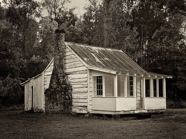  Hobcaw Cabin Poster featuring the photograph Hobcaw Cabin in Sepia by Sandra Anderson