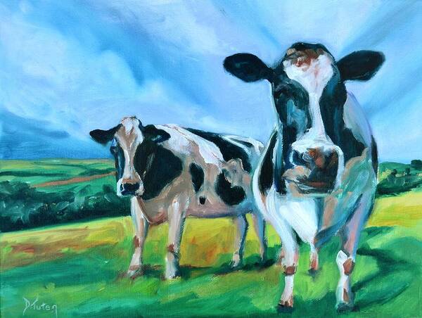 Donna Tuten Poster featuring the painting Holstein Amoogos by Donna Tuten