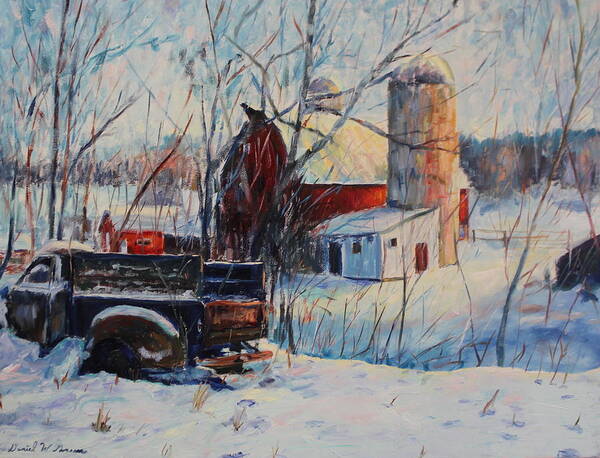 Junkyard Poster featuring the painting Homestead by Daniel W Green