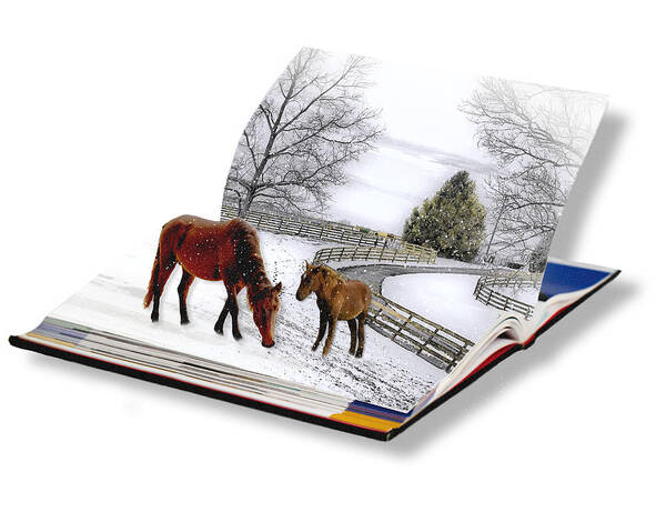 Make Believe Poster featuring the photograph Horses In The Snow by Trudy Wilkerson