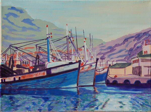 Hout Bay Fishing Boats Poster featuring the painting Hout Bay Fishing Boats by Thomas Bertram POOLE