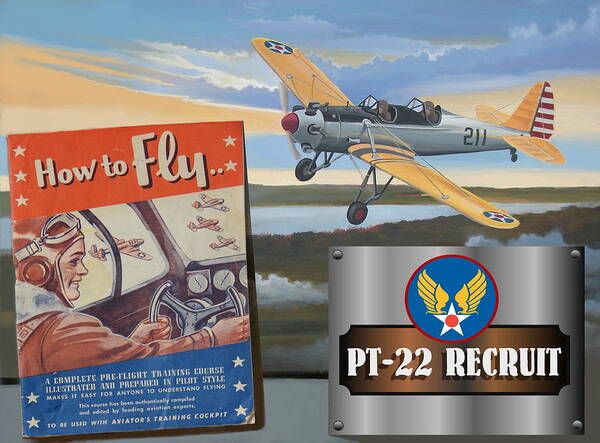 Aviation Poster featuring the digital art How To Fly PT-22 Recruit by Stuart Swartz