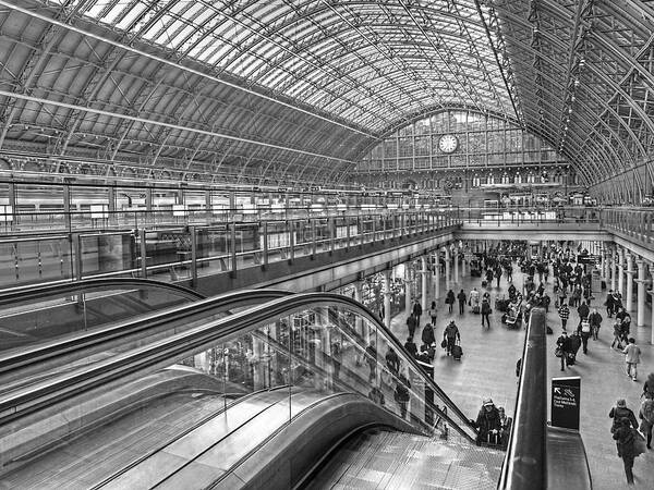 London Poster featuring the photograph Hurrying For The Train At St Pancras Station by Gill Billington